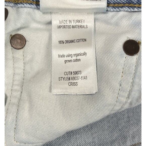 Agolde Criss Cross Straight Frayed High Rise Denim Jeans Button Fly Size 26 - Picture 12 of 13